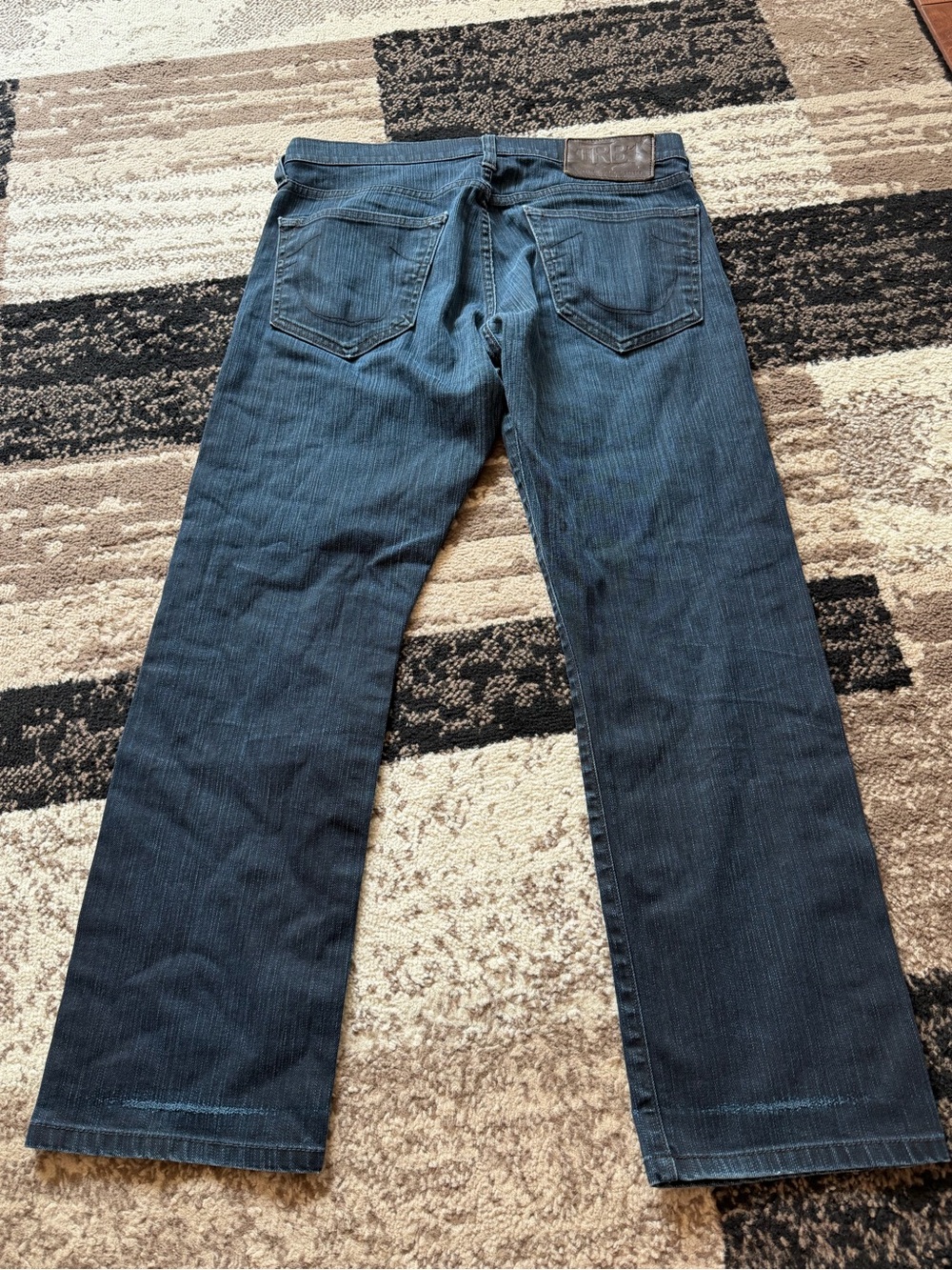 True Religion Men's Y2K Straight Jeans in Dark Blue